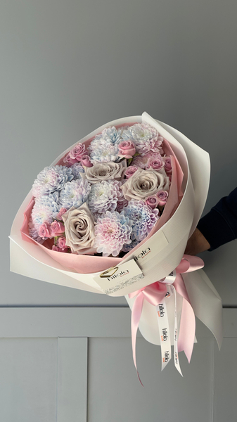 Lila Pastel Krizantem ve Leila Buketi – Mistik Dokunuş