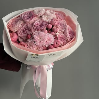 Pembe Rüya – Rhoslyn Gül ve Krizantem Buketi — hazırlanan buket fotoğrafı 5
