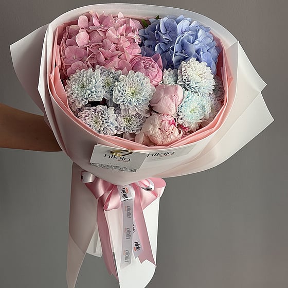 Şakayık, Ortanca ve Krizantem – Pastel Düş