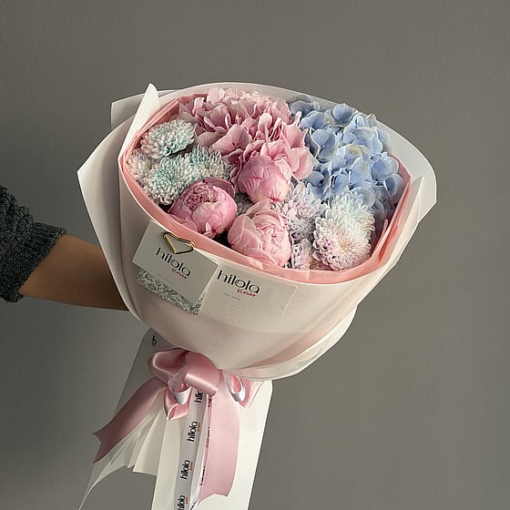 Şakayık, Ortanca ve Krizantem – Pastel Düş